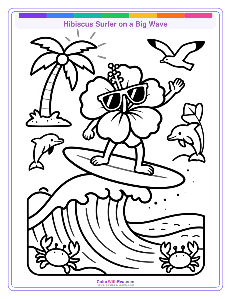 Hibiscus Surfer on a Big Wave thumbnail