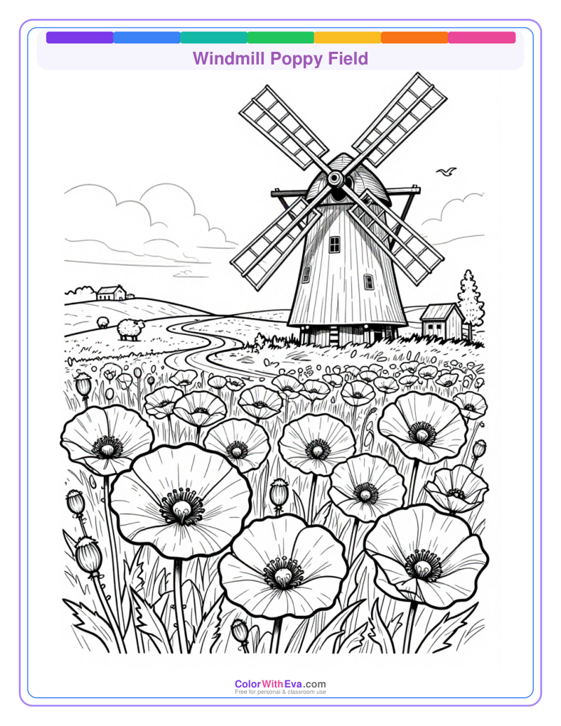 Windmill Poppy Field preview