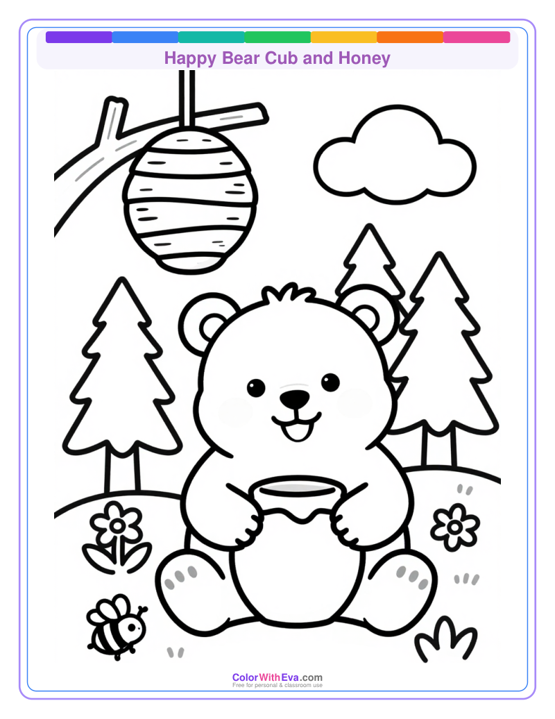 Happy Bear Cub and Honey preview