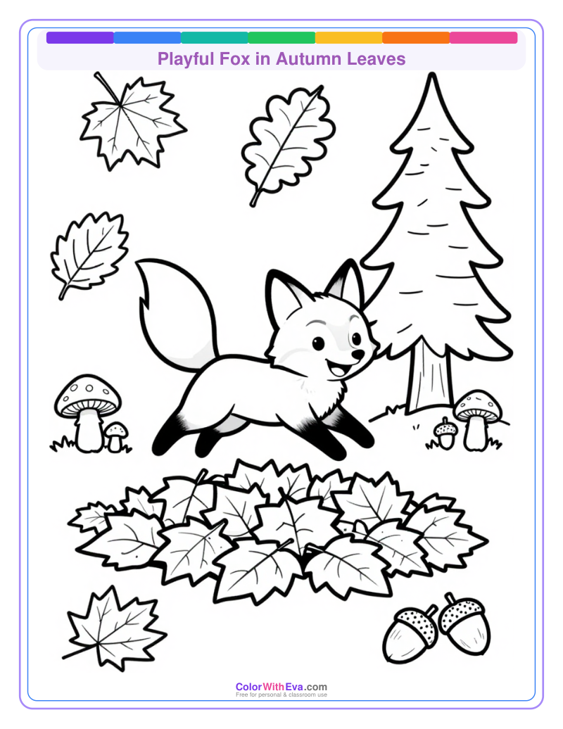 Playful Fox in Autumn Leaves preview