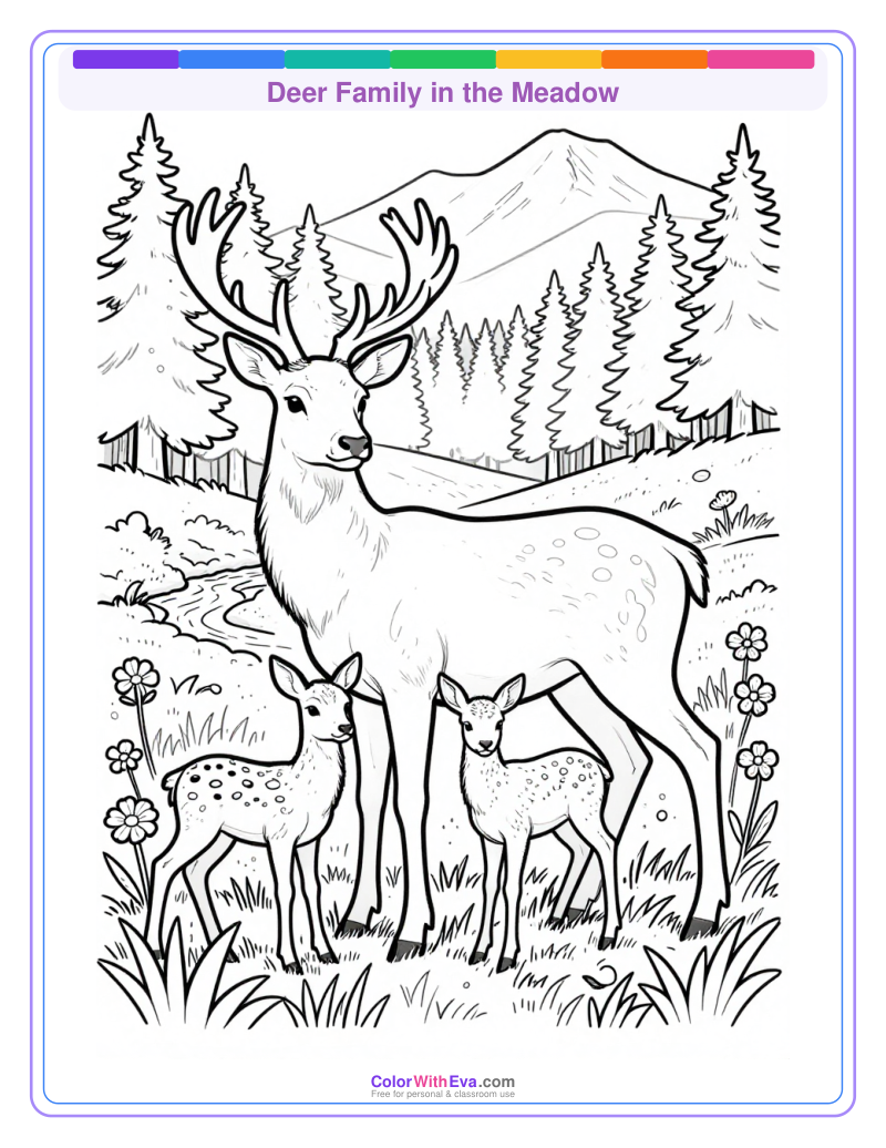 Deer Family in the Meadow preview
