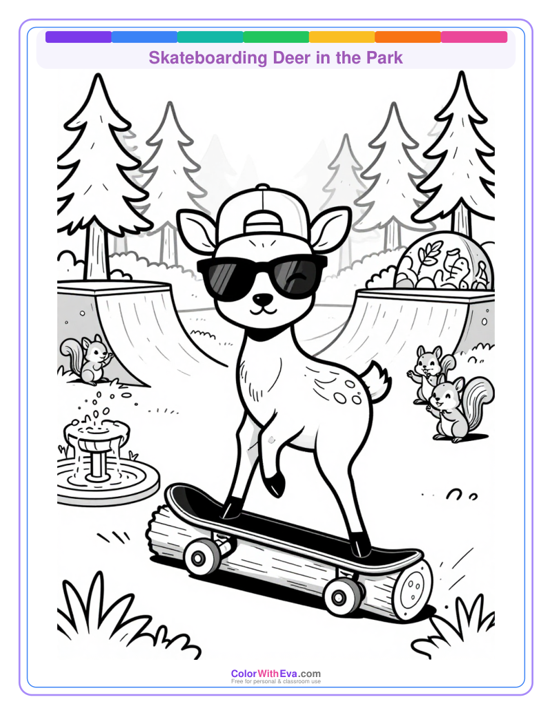 Skateboarding Deer in the Park thumbnail