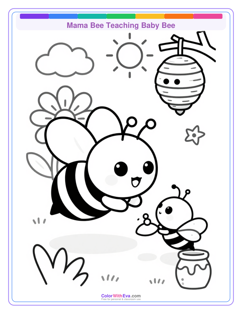 Mama Bee Teaching Baby Bee thumbnail