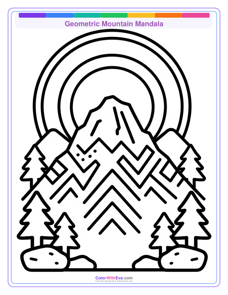 Geometric Mountain Mandala preview