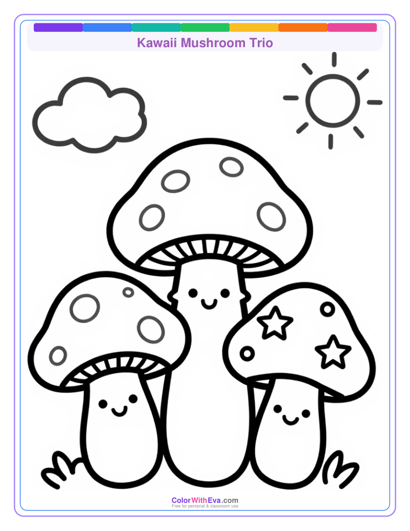 Kawaii Mushroom Trio preview