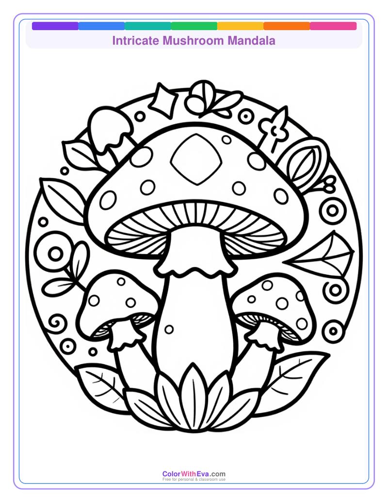 Intricate Mushroom Mandala preview