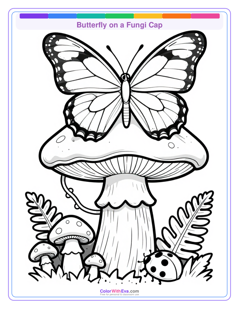 Butterfly on a Fungi Cap preview