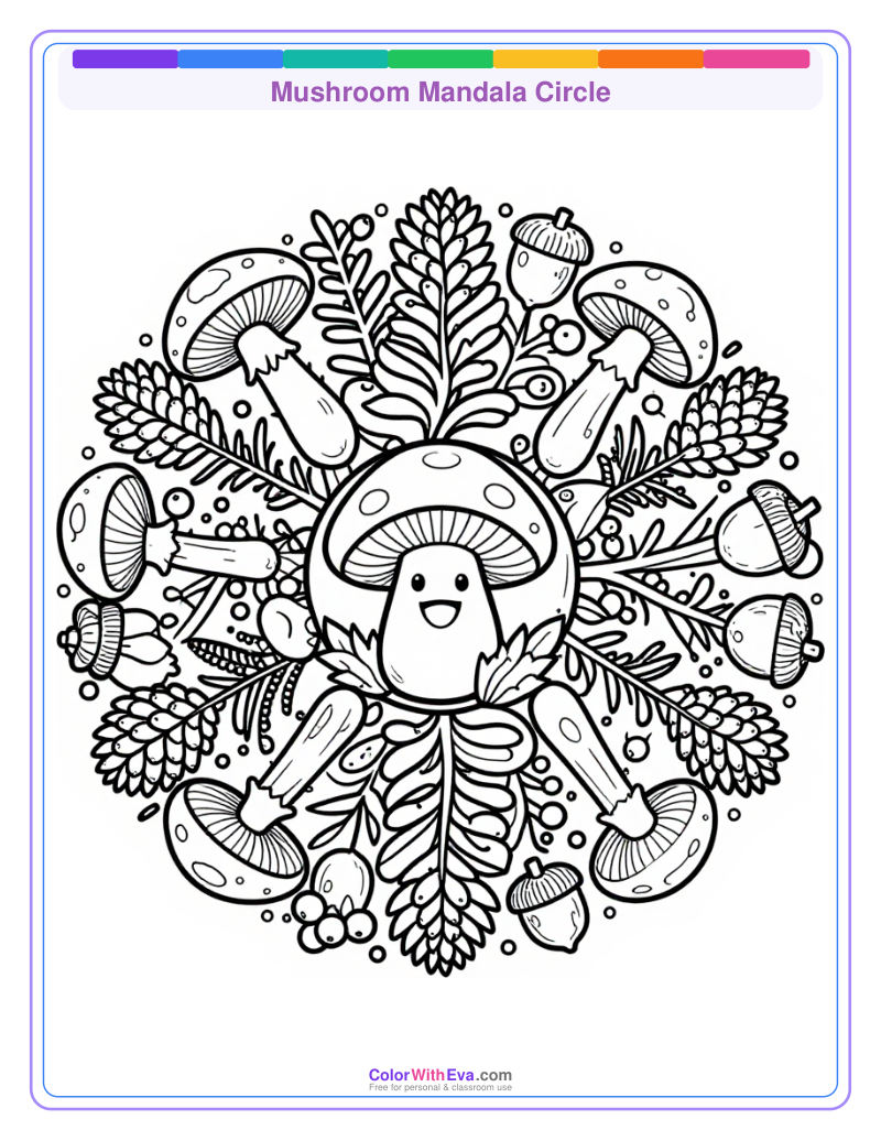 Mushroom Mandala Circle thumbnail