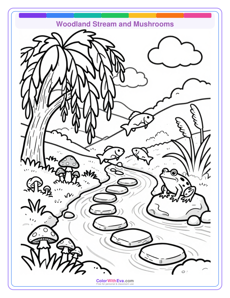 Woodland Stream and Mushrooms preview