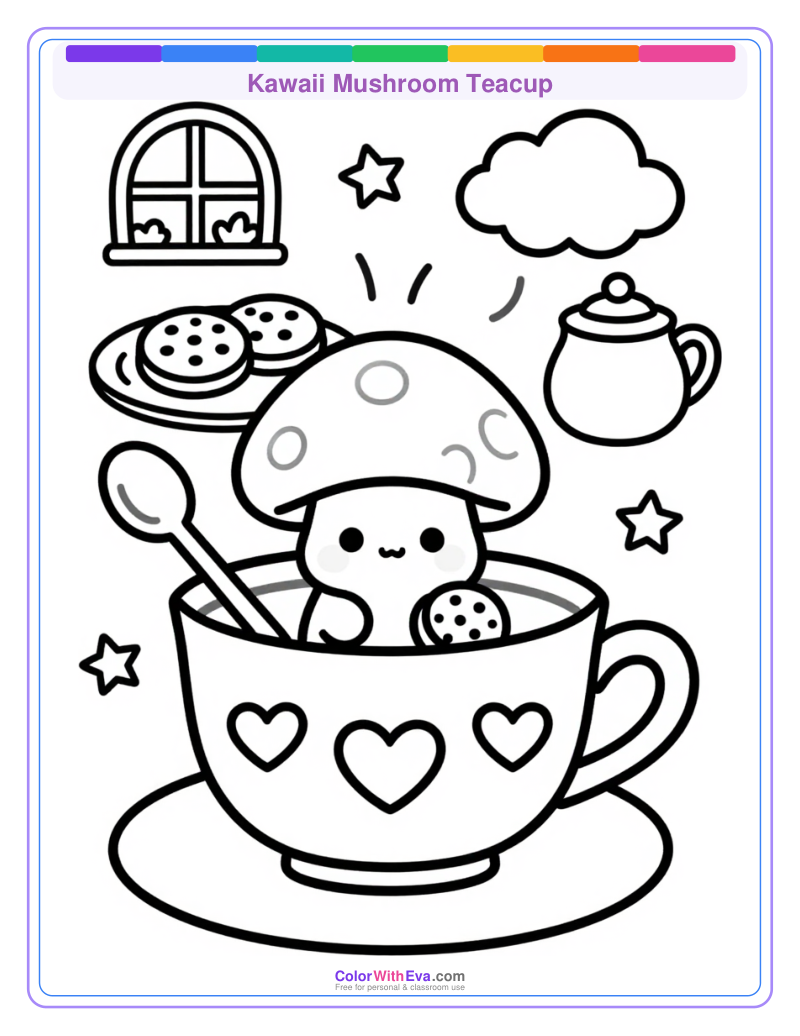 Kawaii Mushroom Teacup thumbnail