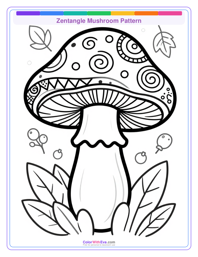Zentangle Mushroom Pattern preview