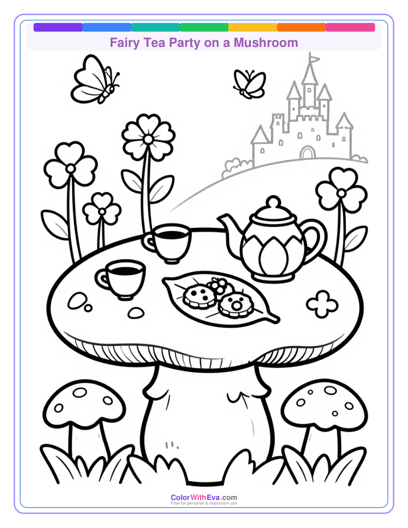Fairy Tea Party on a Mushroom preview