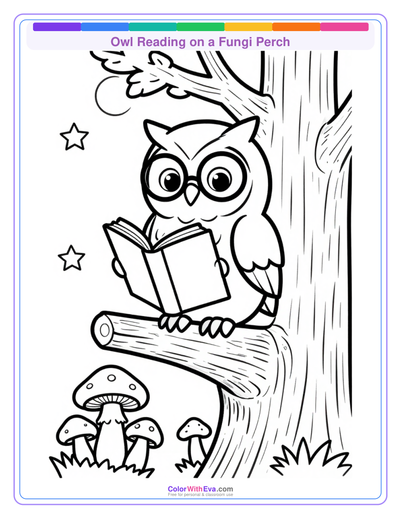 Owl Reading on a Fungi Perch preview