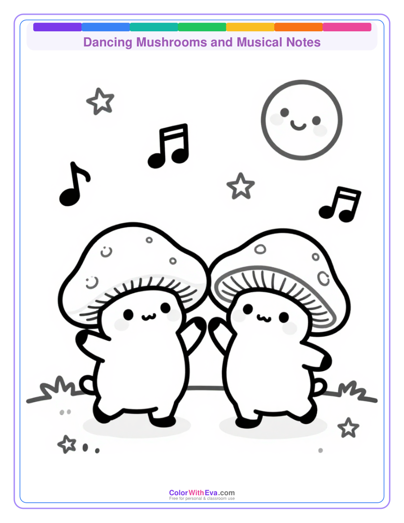 Dancing Mushrooms and Musical Notes preview