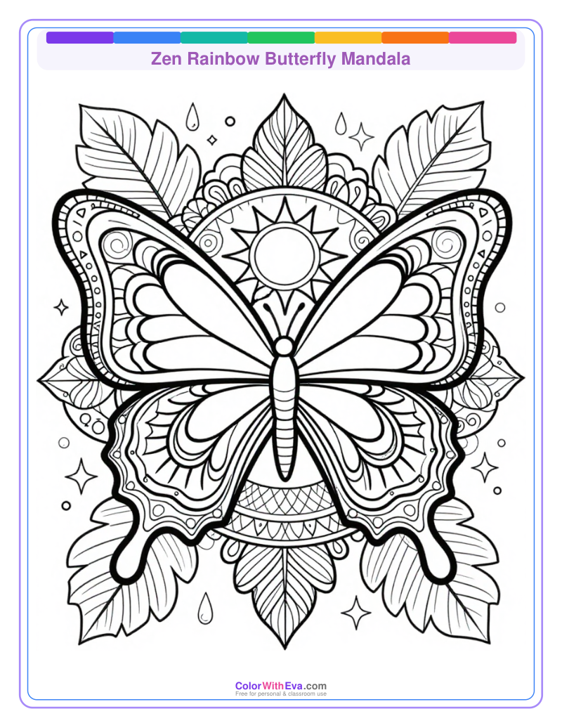 Zen Rainbow Butterfly Mandala thumbnail