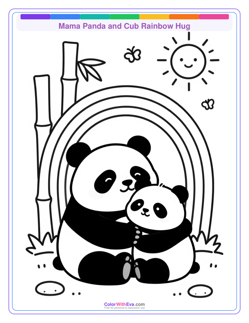 Mama Panda and Cub Rainbow Hug thumbnail