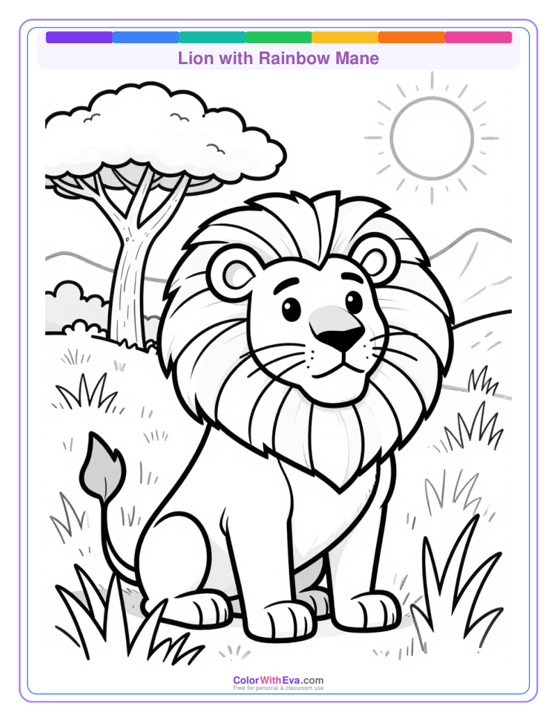 Lion with Rainbow Mane preview
