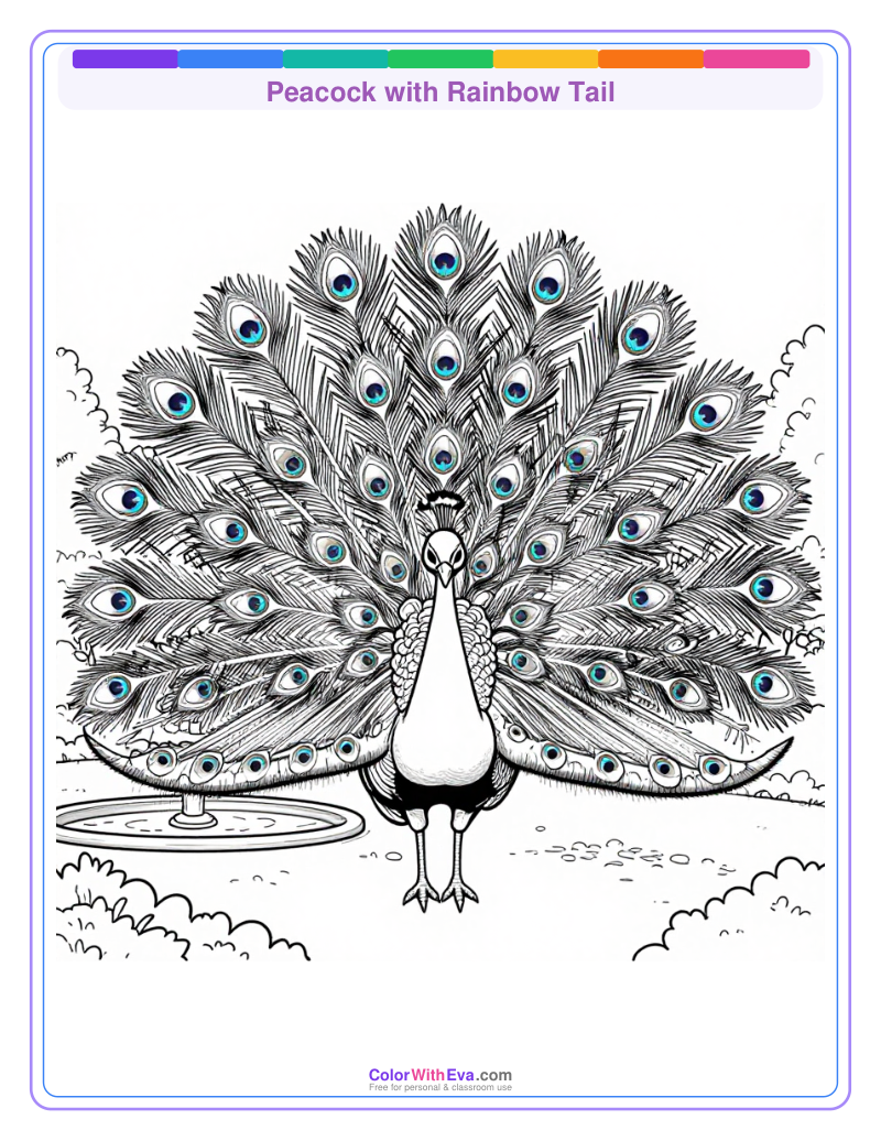Peacock with Rainbow Tail preview