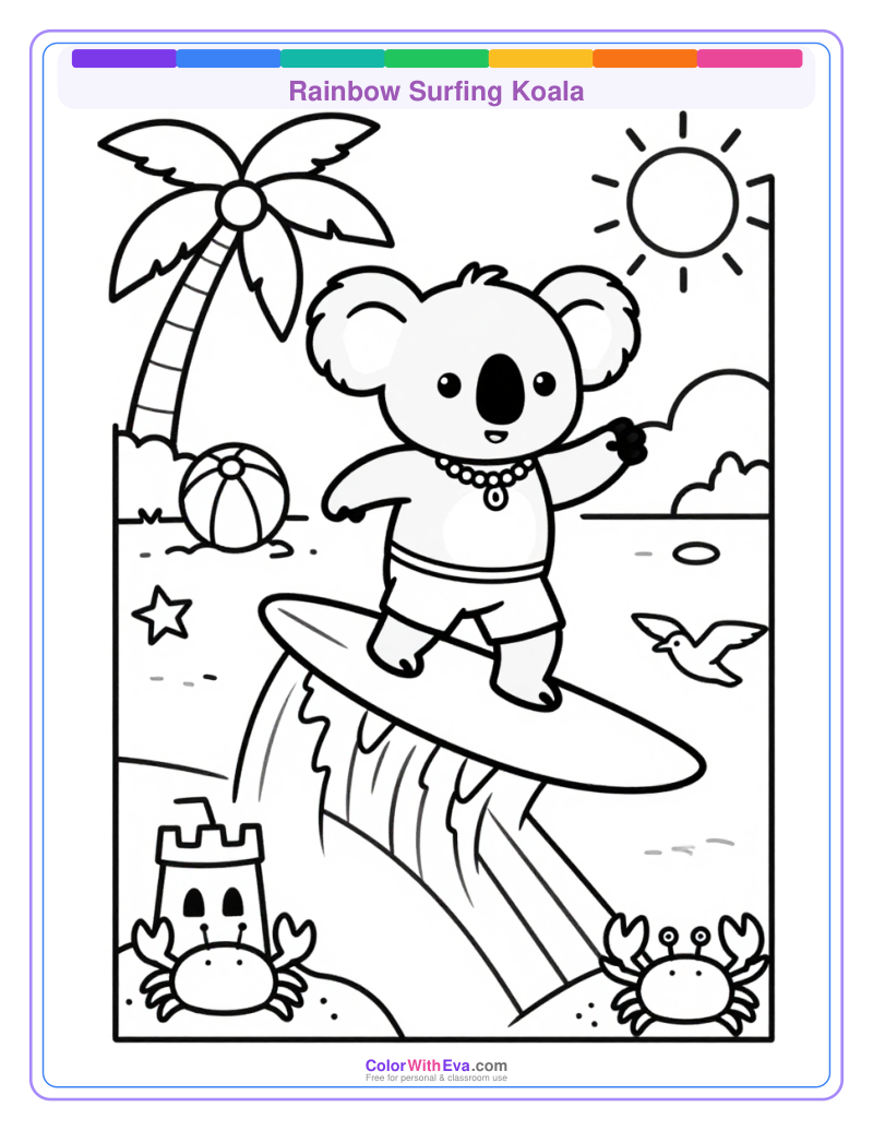 Rainbow Surfing Koala thumbnail