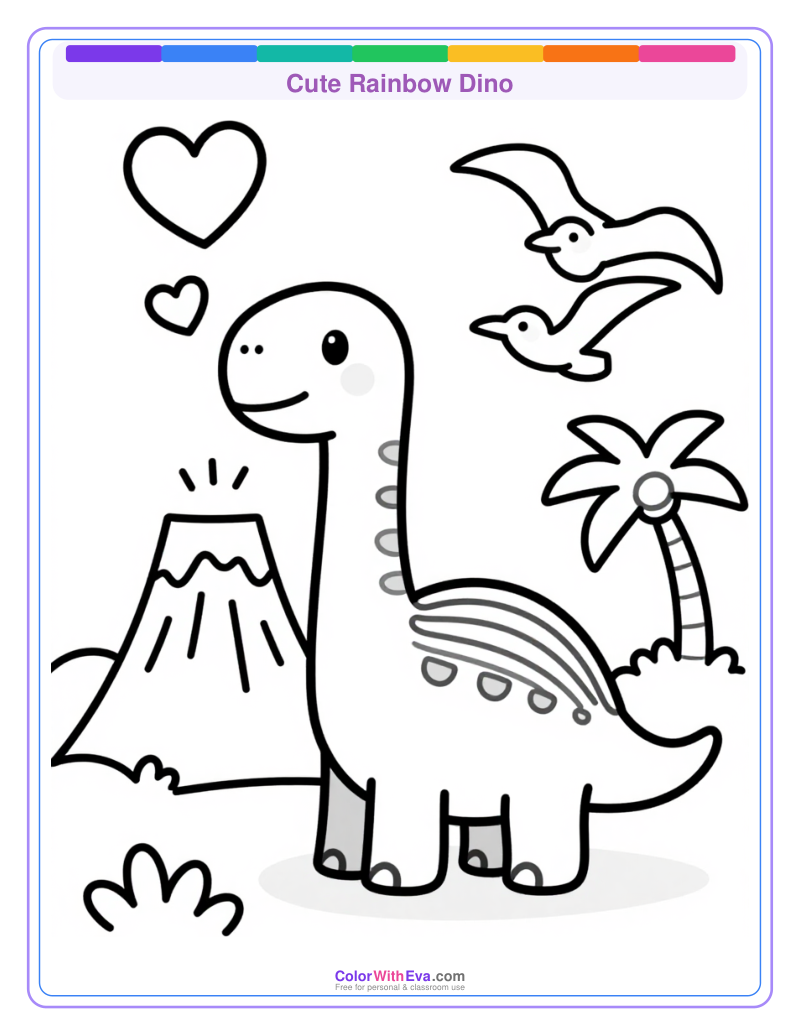 Cute Rainbow Dino preview