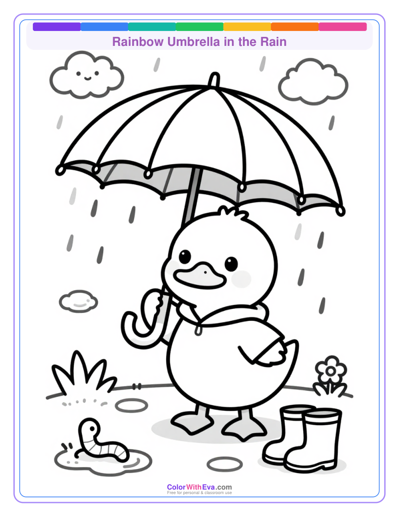 Rainbow Umbrella in the Rain thumbnail