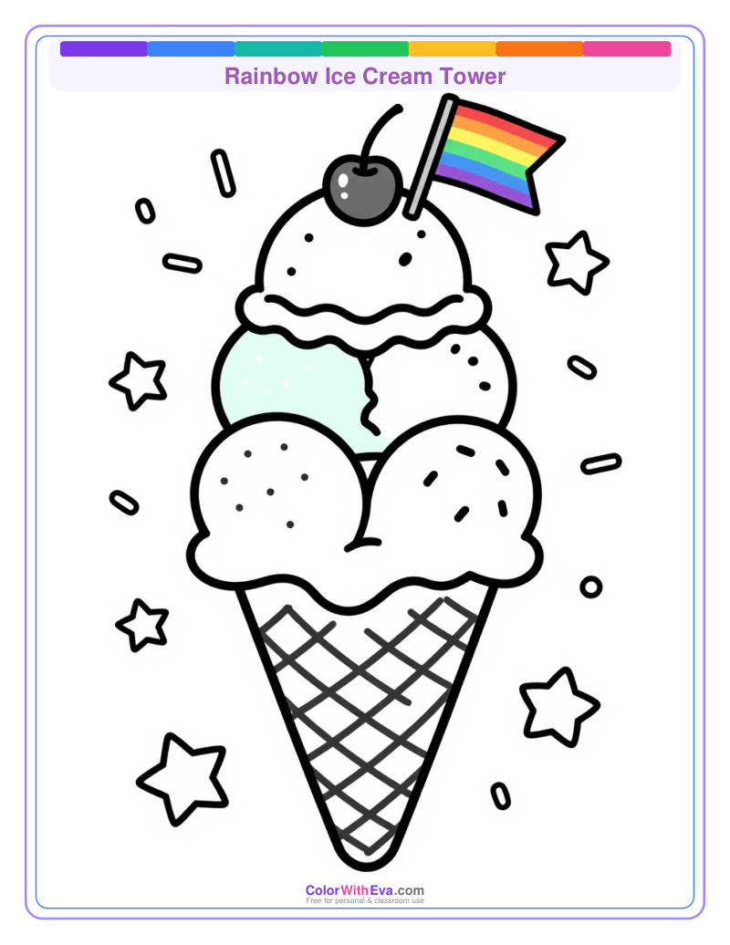 Rainbow Ice Cream Tower preview