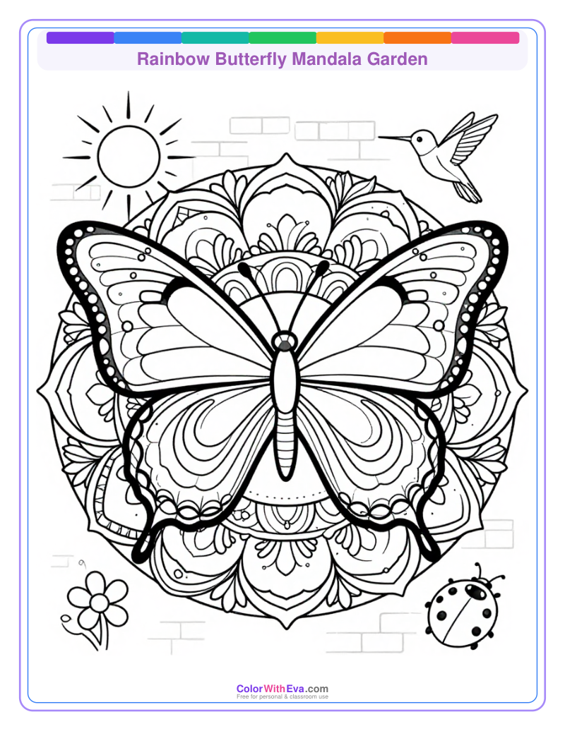 Rainbow Butterfly Mandala Garden preview