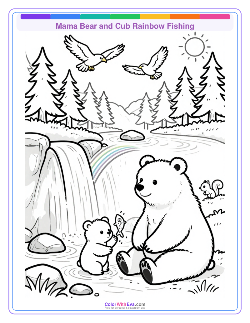 Mama Bear and Cub Rainbow Fishing thumbnail