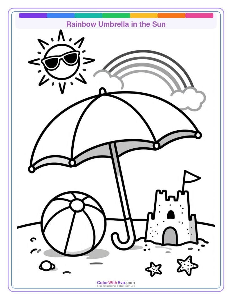 Rainbow Umbrella in the Sun preview