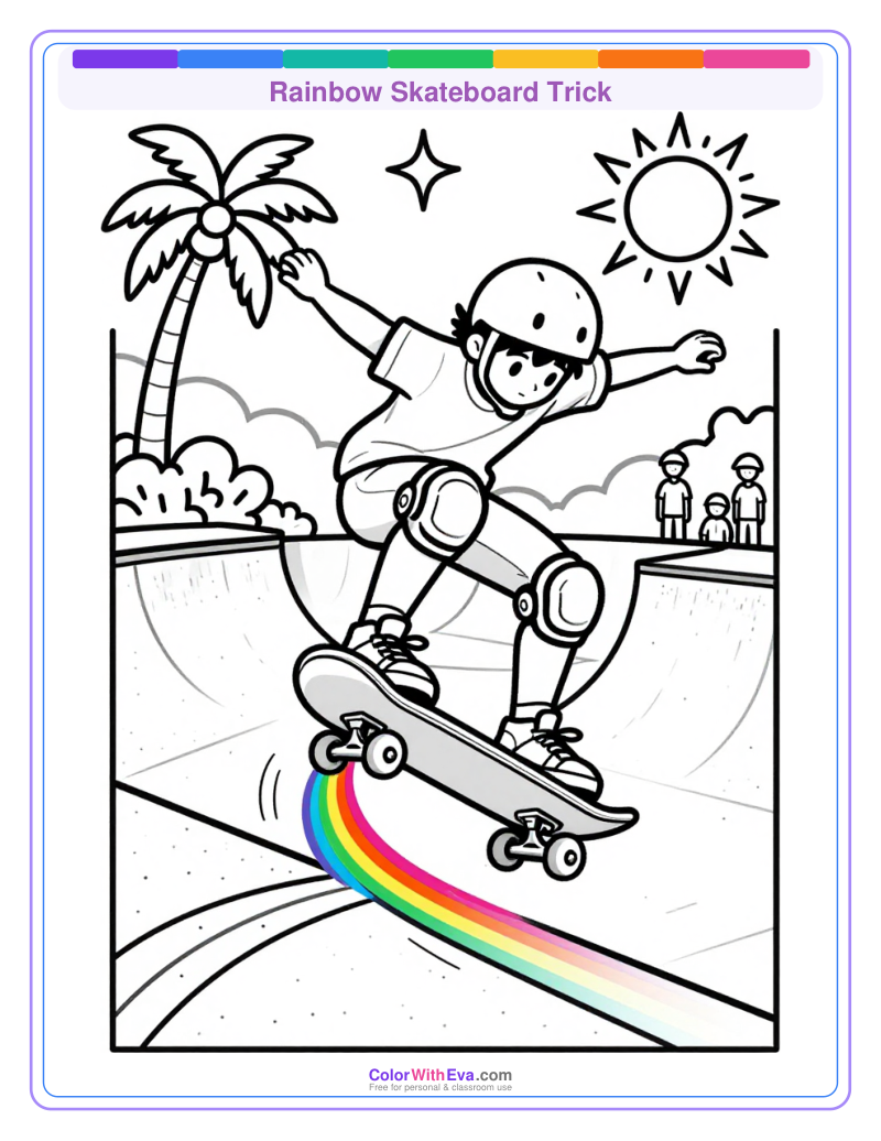 Rainbow Skateboard Trick preview