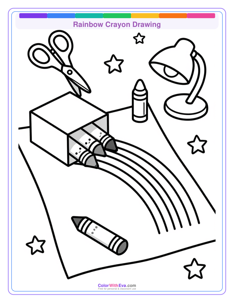 Rainbow Crayon Drawing preview