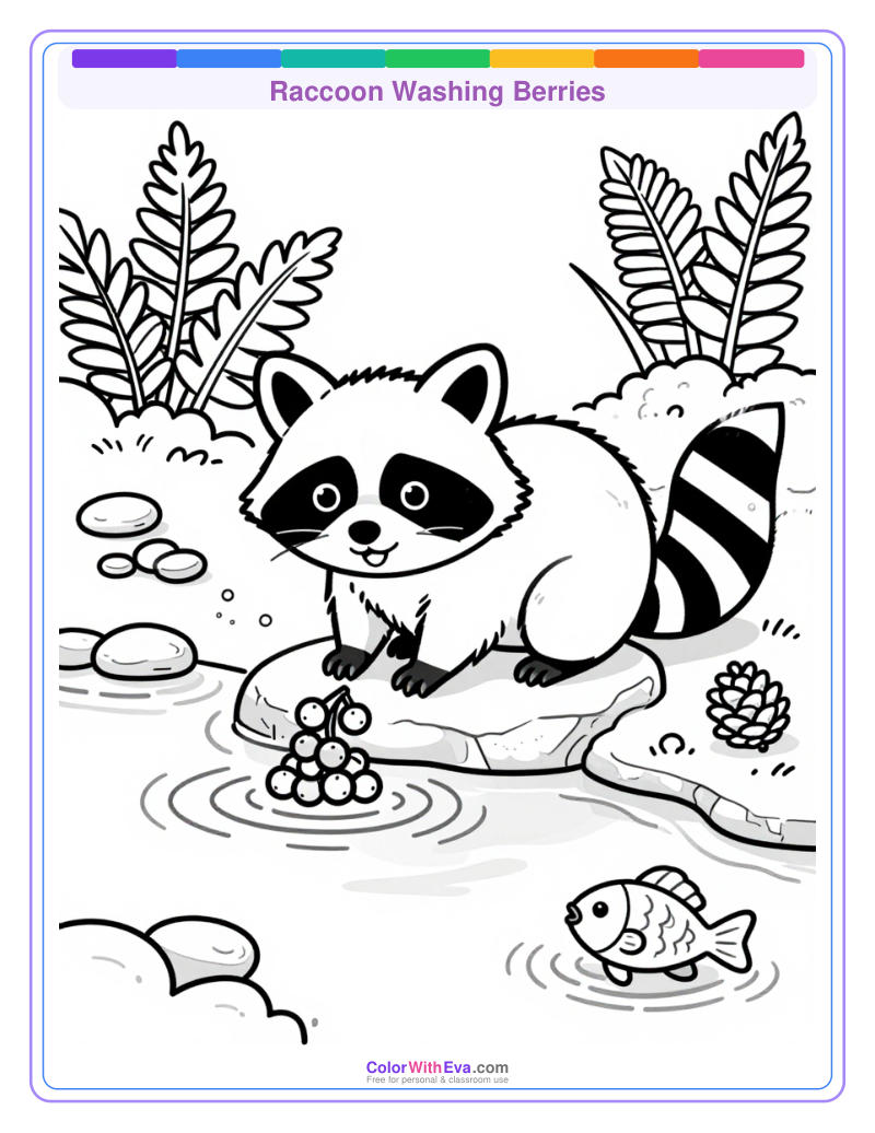 Raccoon Washing Berries preview