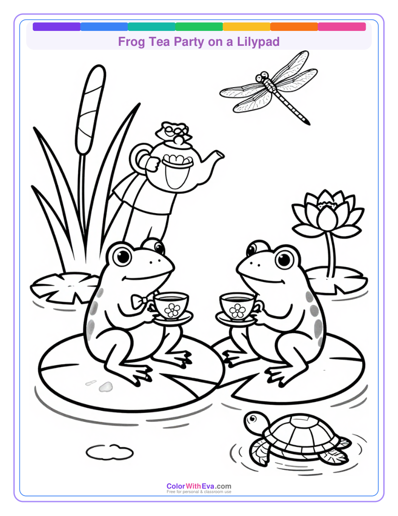 Frog Tea Party on a Lilypad thumbnail