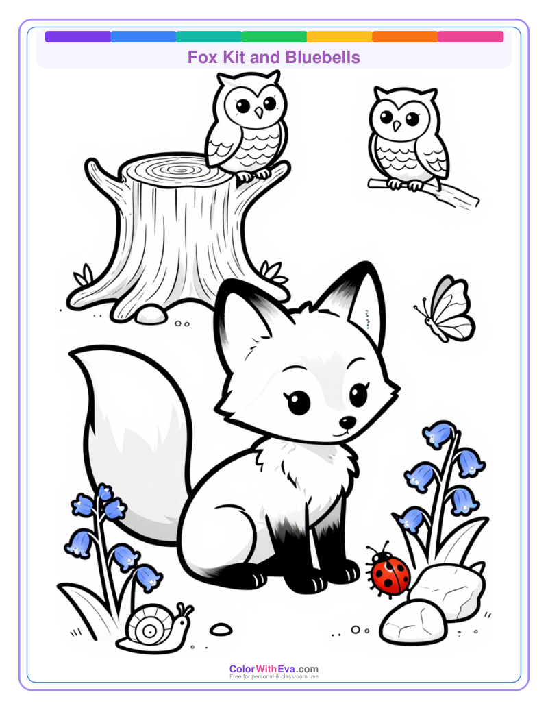 Fox Kit and Bluebells preview