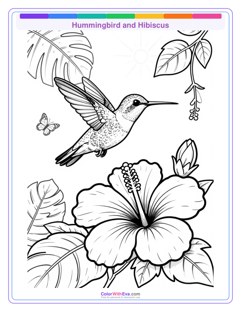 Hummingbird and Hibiscus preview