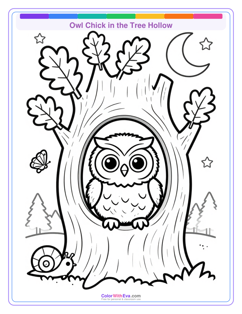 Owl Chick in the Tree Hollow preview