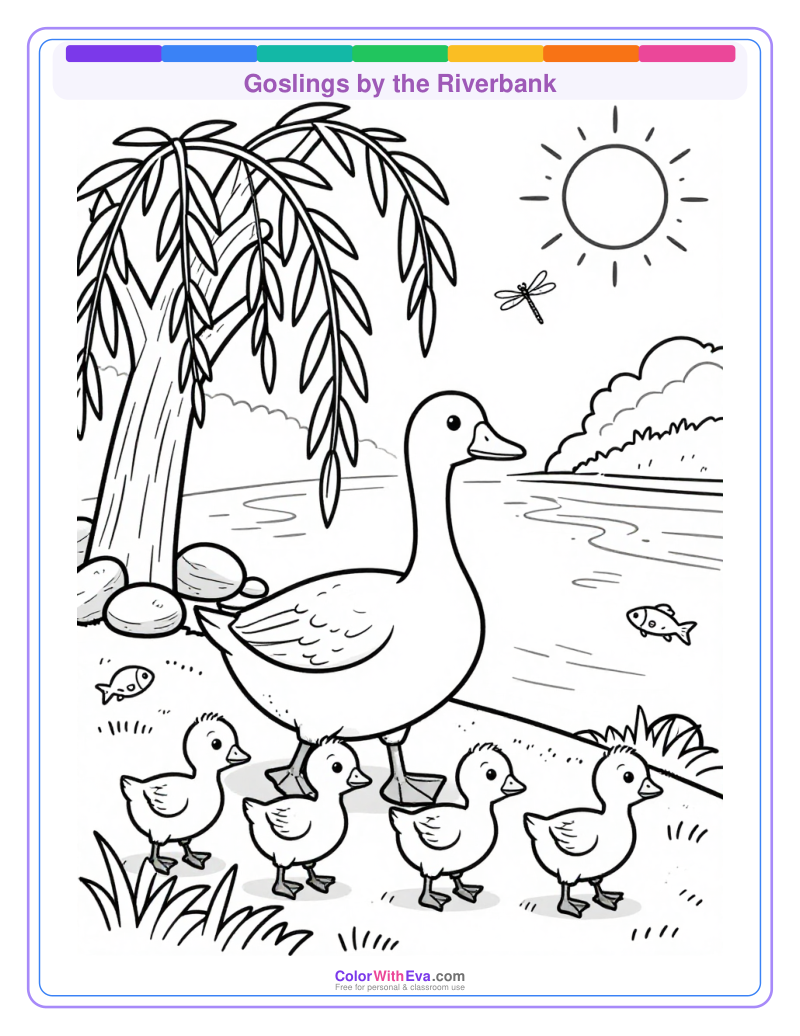 Goslings by the Riverbank preview