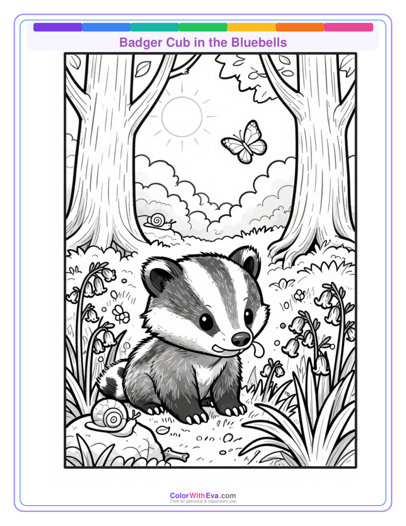 Badger Cub in the Bluebells preview