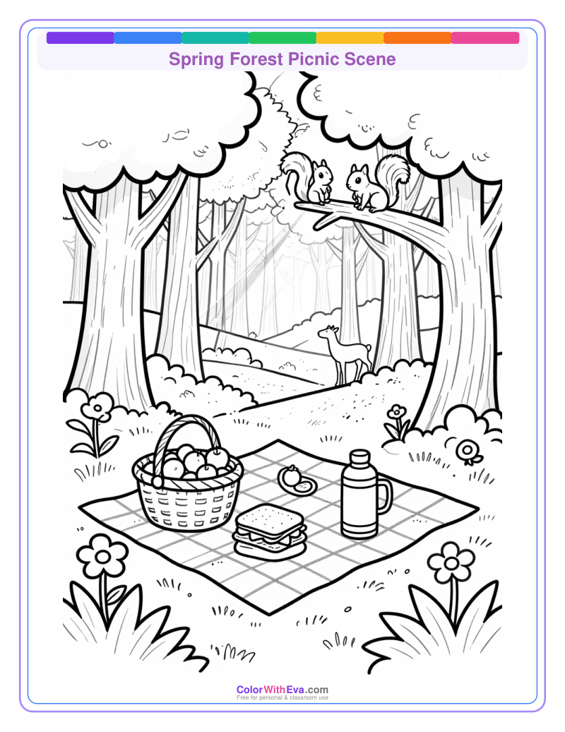 Spring Forest Picnic Scene preview