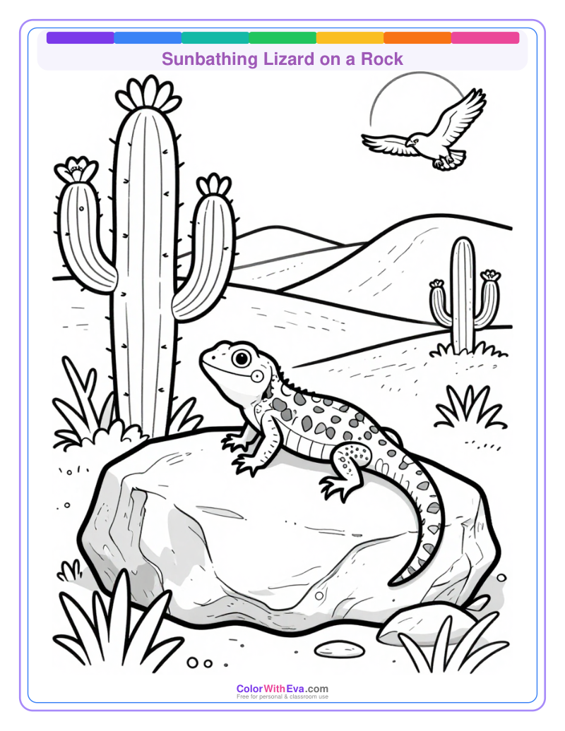 Sunbathing Lizard on a Rock preview