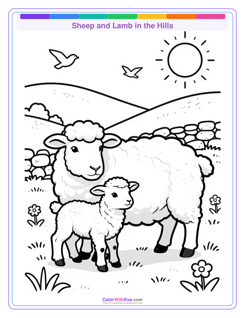 Sheep and Lamb in the Hills preview