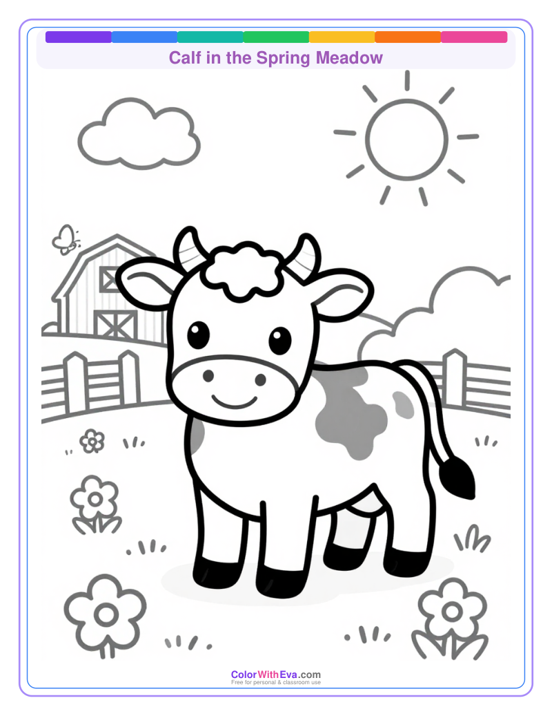 Calf in the Spring Meadow preview