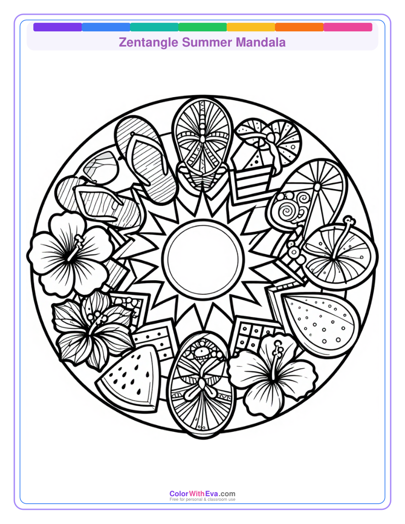 Zentangle Summer Mandala thumbnail