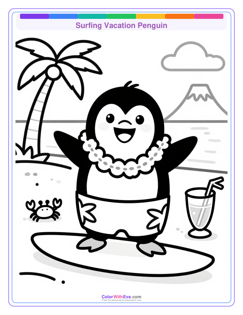 Surfing Vacation Penguin preview