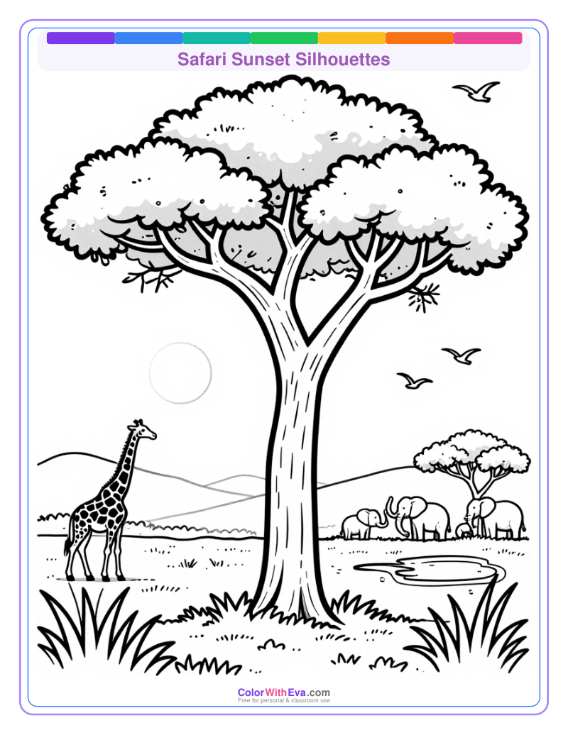 Safari Sunset Silhouettes preview