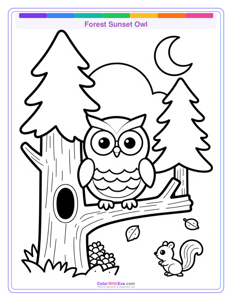 Forest Sunset Owl preview