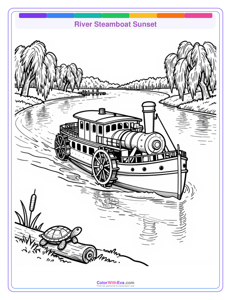 River Steamboat Sunset preview