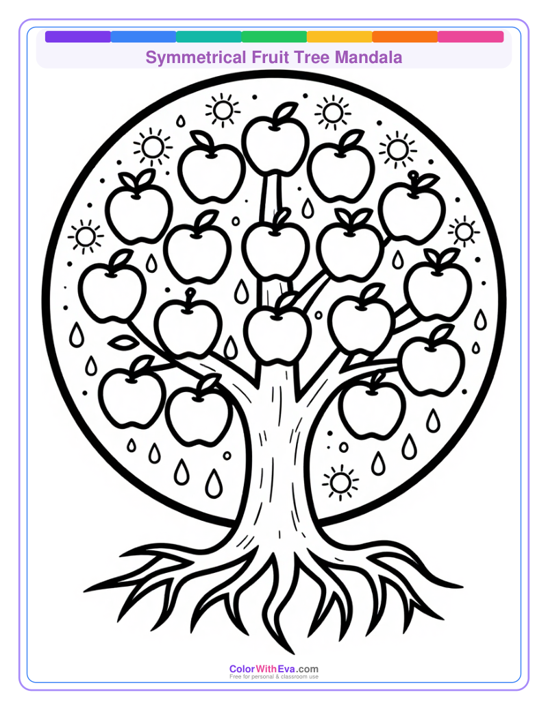 Symmetrical Fruit Tree Mandala thumbnail