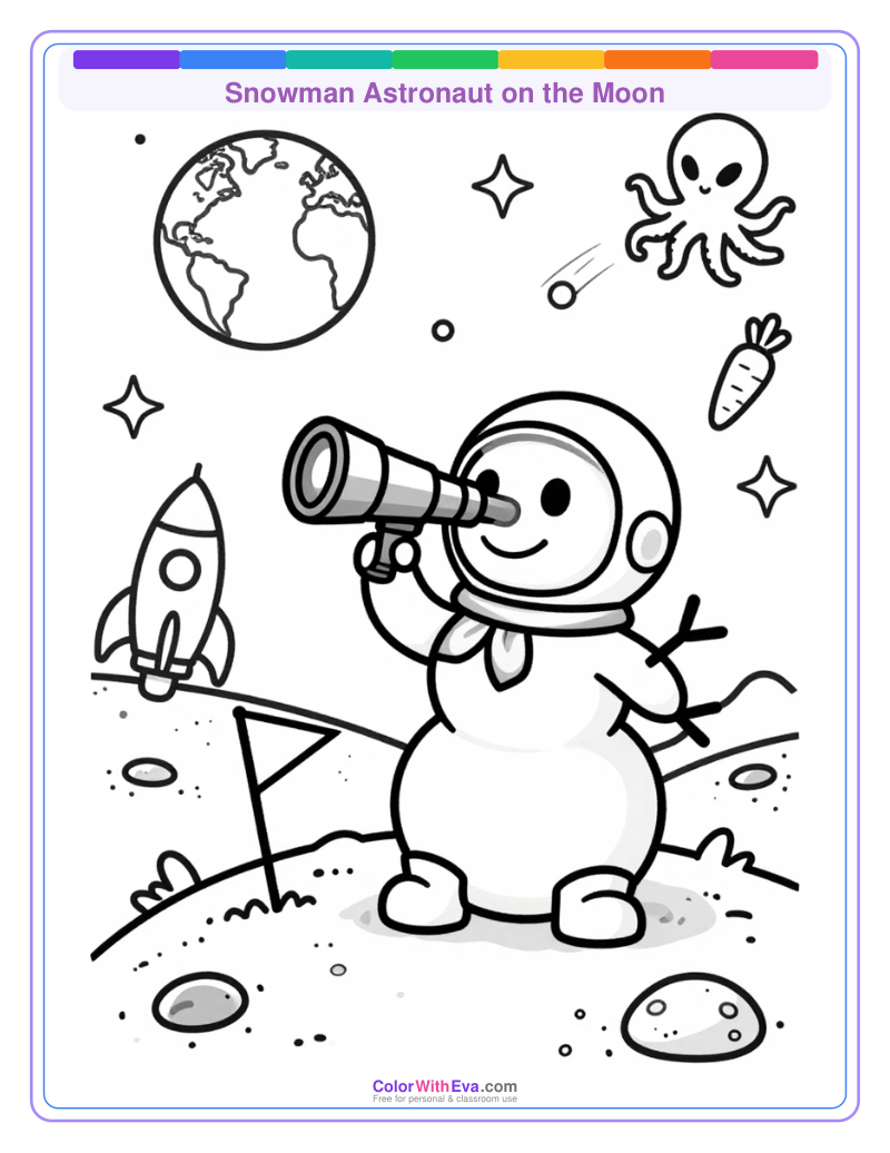 Snowman Astronaut on the Moon thumbnail