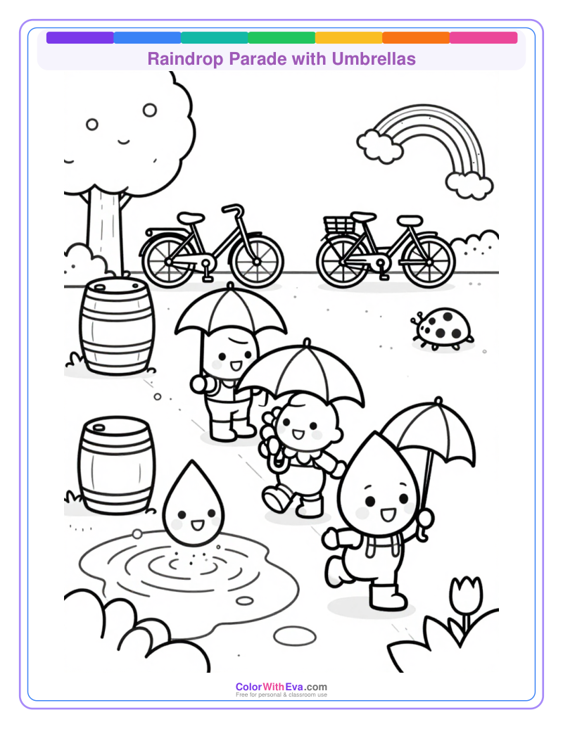 Raindrop Parade with Umbrellas thumbnail